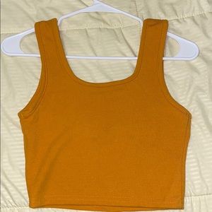 Yellow crop top tank top
